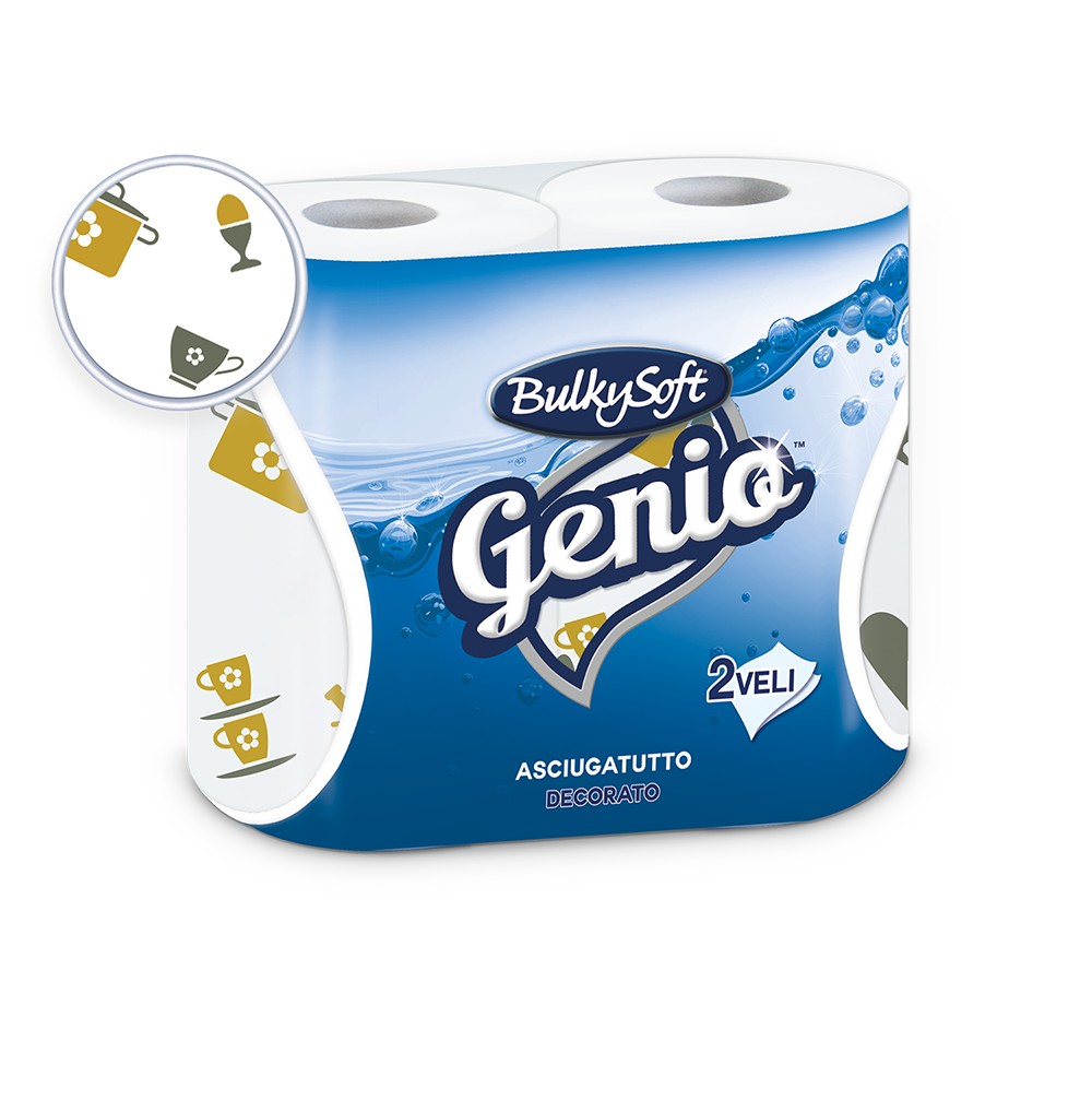 Asciugatutto doppio rotolo Genio BulkySoft®